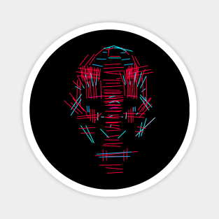 Digital Horror Face - Abstract Art Magnet